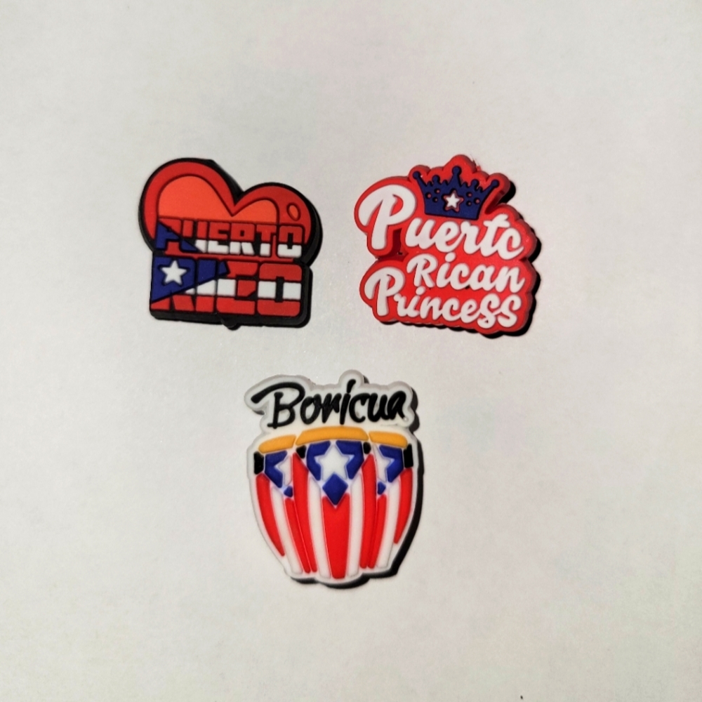 3 Assorted Puerto Rico Jibbitz Charms